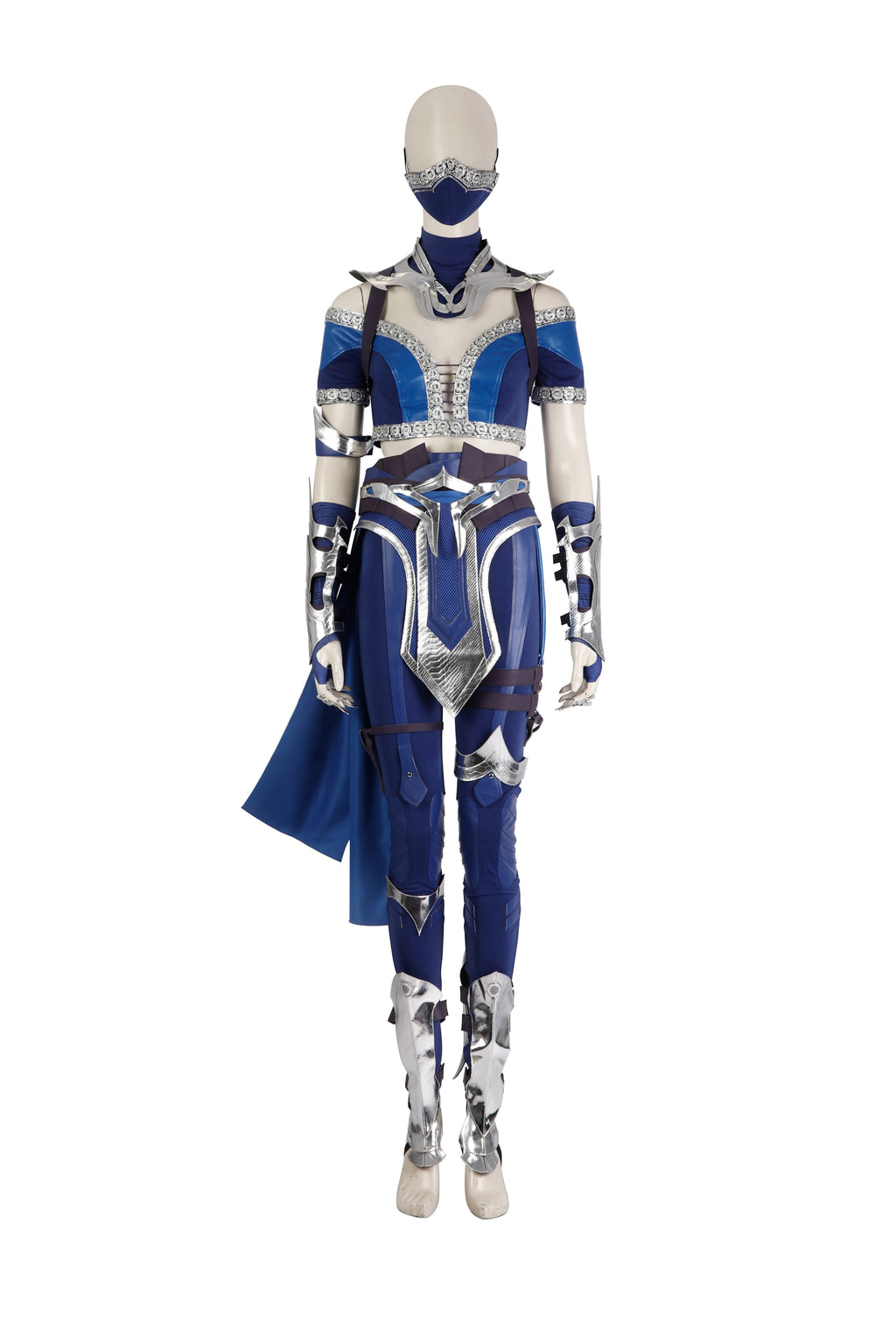 Kitana Cosplay Kostuum Blauwe Outfit