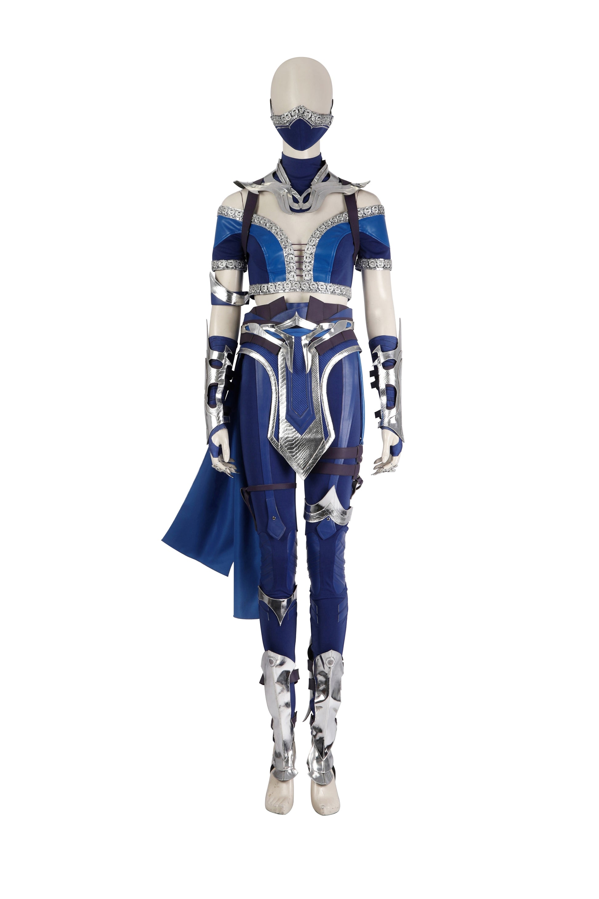 Kitana Cosplay Kostuum Blauwe Outfit