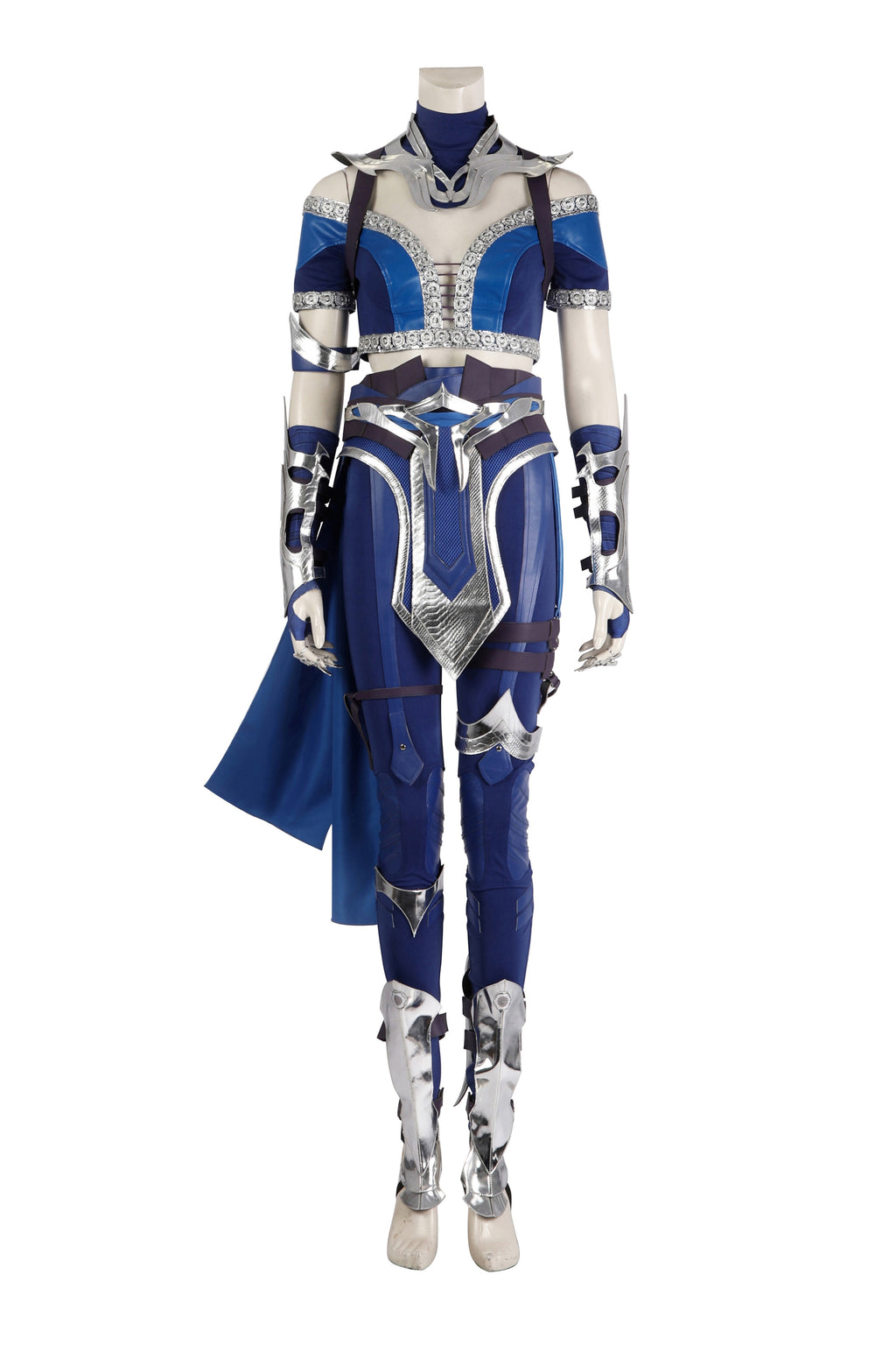 Kitana Cosplay Kostuum Blauwe Outfit