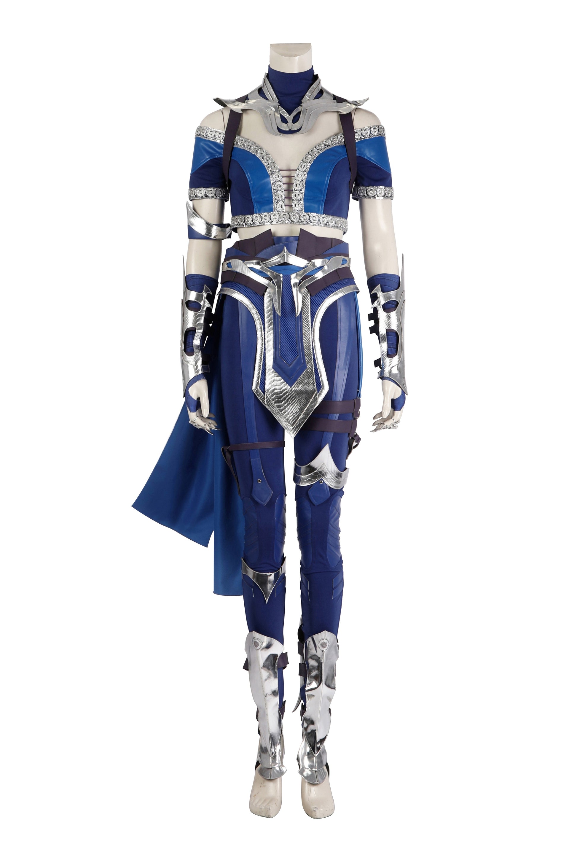 Kitana Cosplay Kostuum Blauwe Outfit
