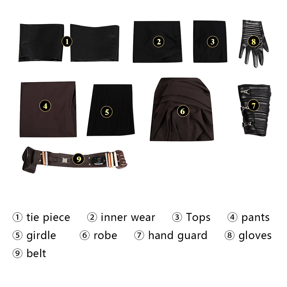Anakin Skywalker Zwart Outfit Cosplay Kostuum