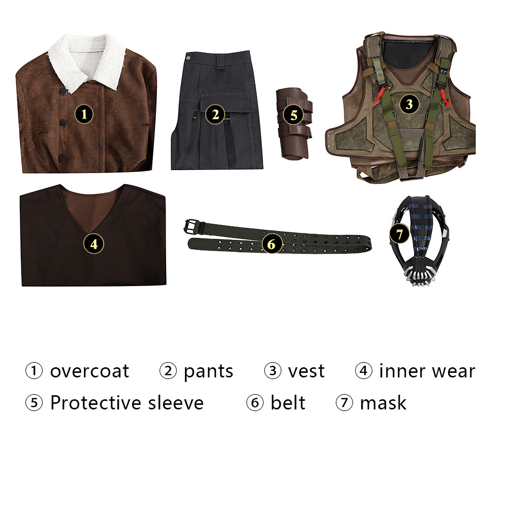 Bane Outfit Cosplay Kostuum