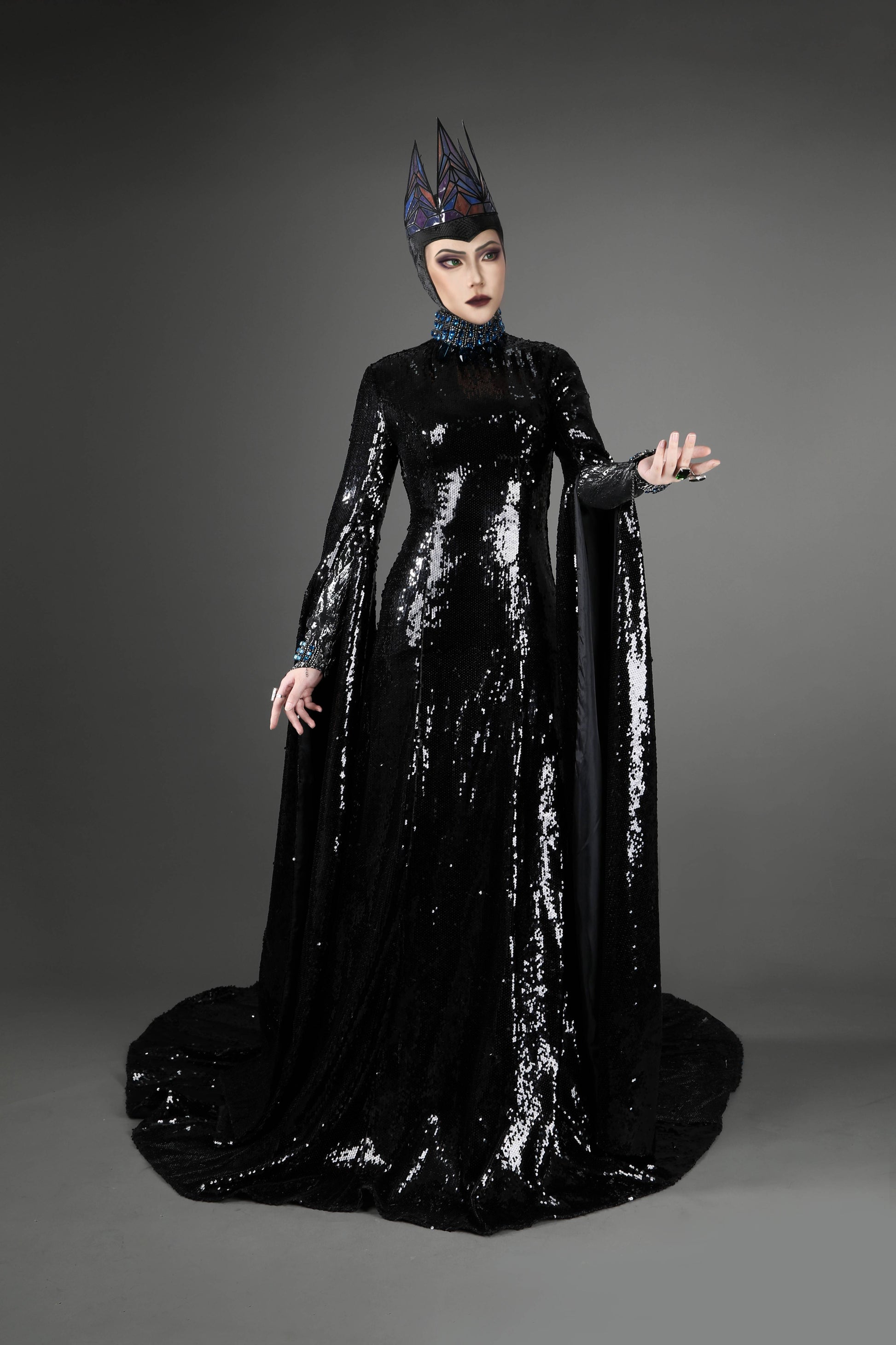 Queen Zwarte Jurk Cosplay Kostuum