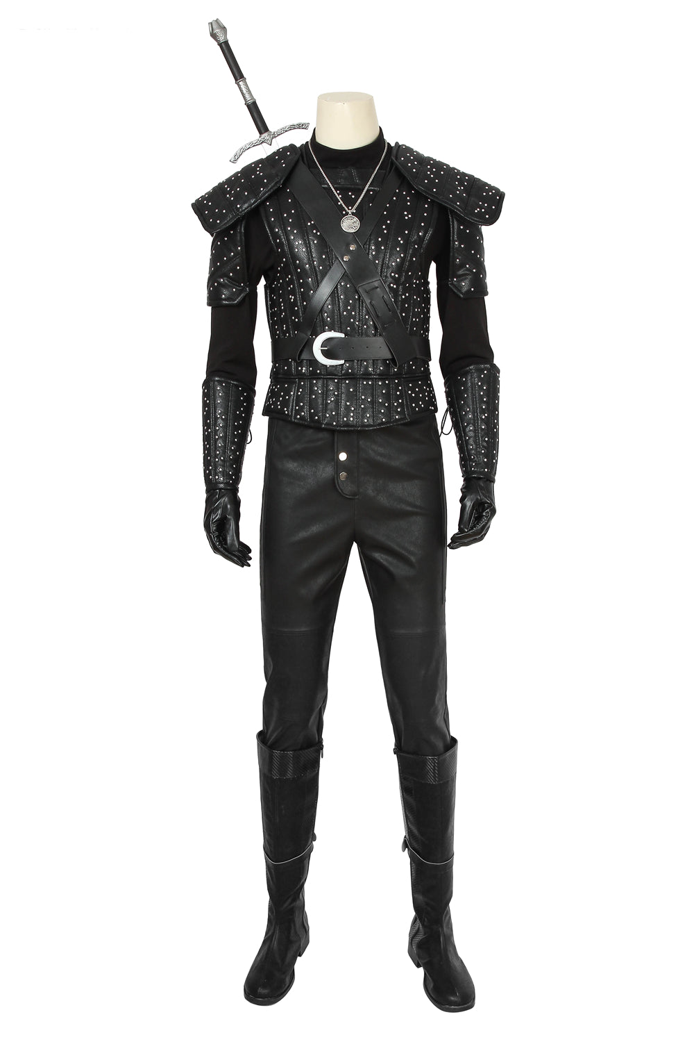 Geralt van Rivia Cosplay Kostuum Zwarte Outfit