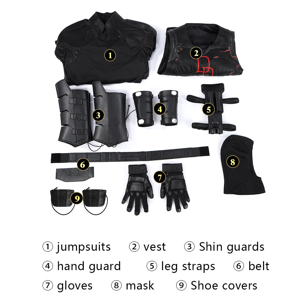 Matt Murdock Black Jumpsuit Cosplay Kostuum