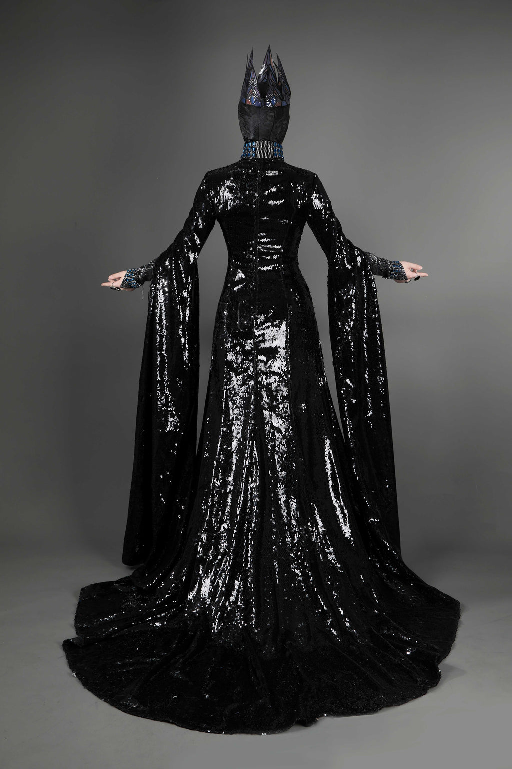 Queen Zwarte Jurk Cosplay Kostuum