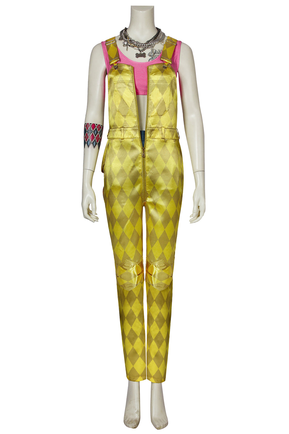 Harley Quinn Geel Jumpsuit Cosplay Kostuum