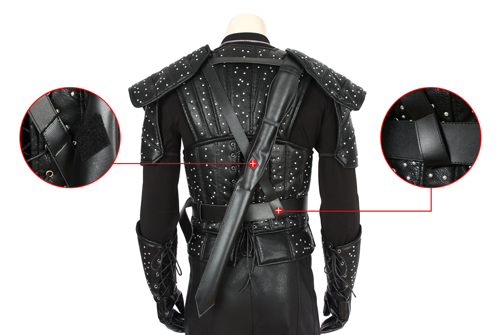 Geralt van Rivia Cosplay Kostuum Zwarte Outfit