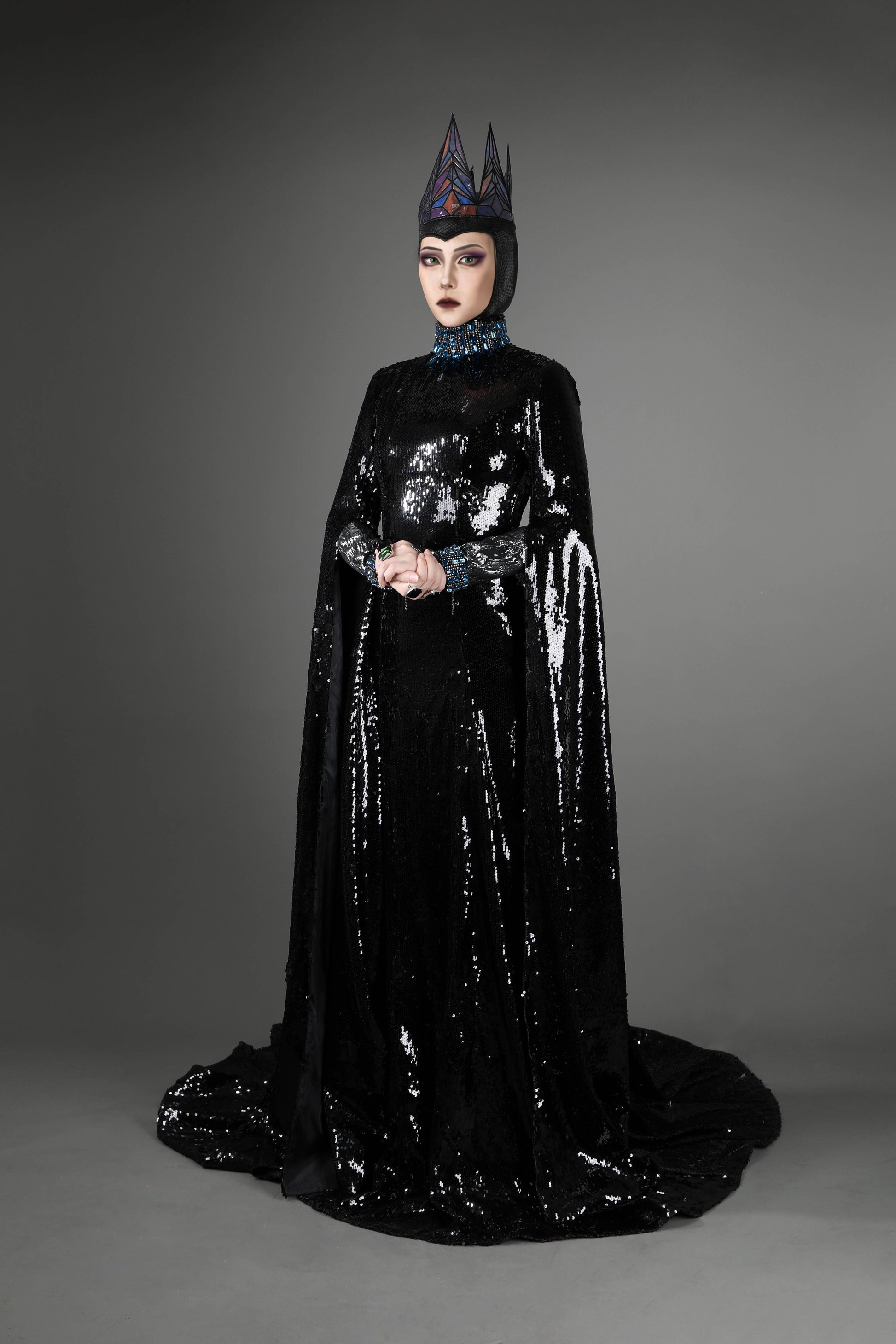 Queen Zwarte Jurk Cosplay Kostuum