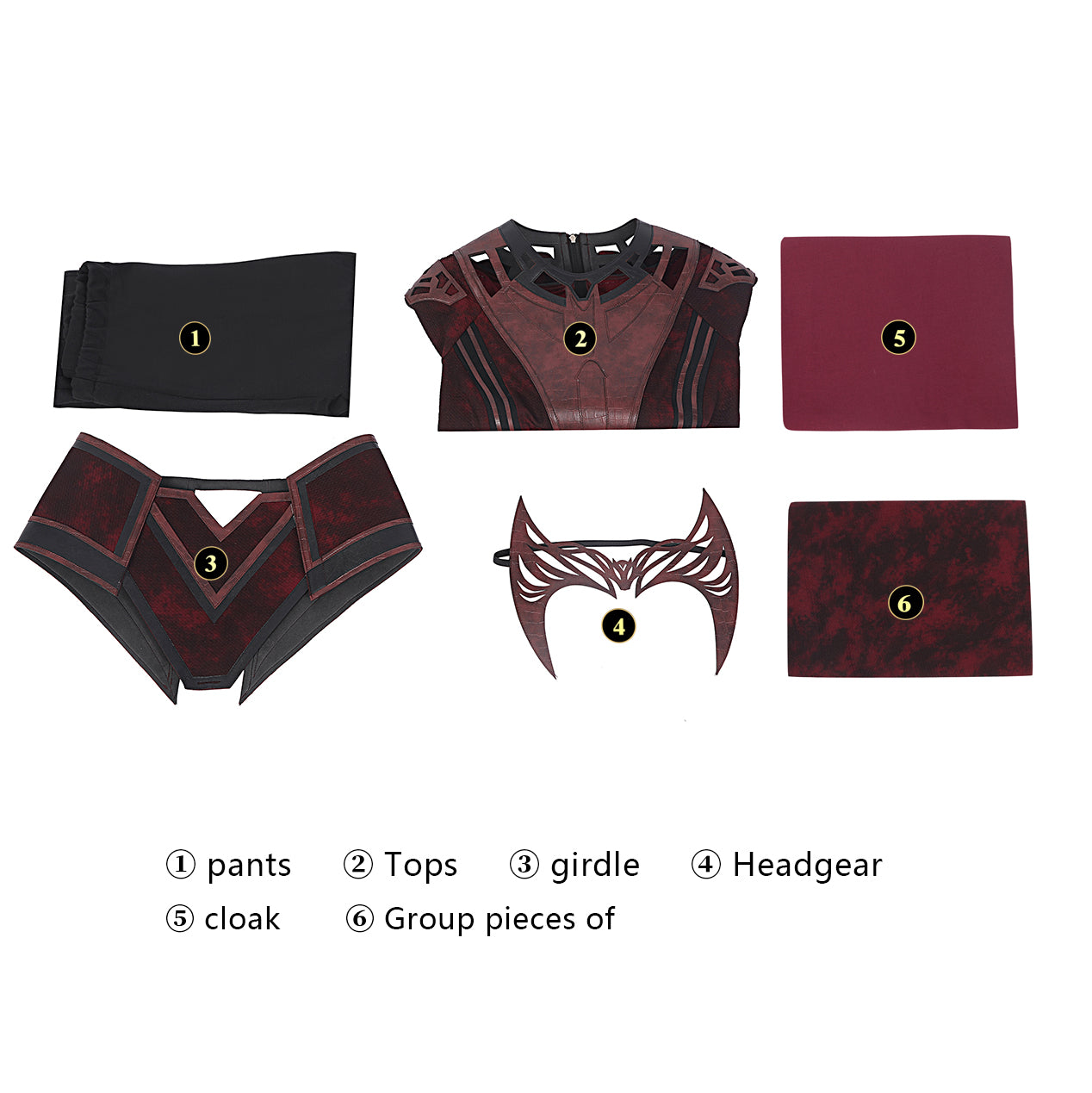 Scarlet Witch Cosplay Pak Duistere Wanda Uitrusting