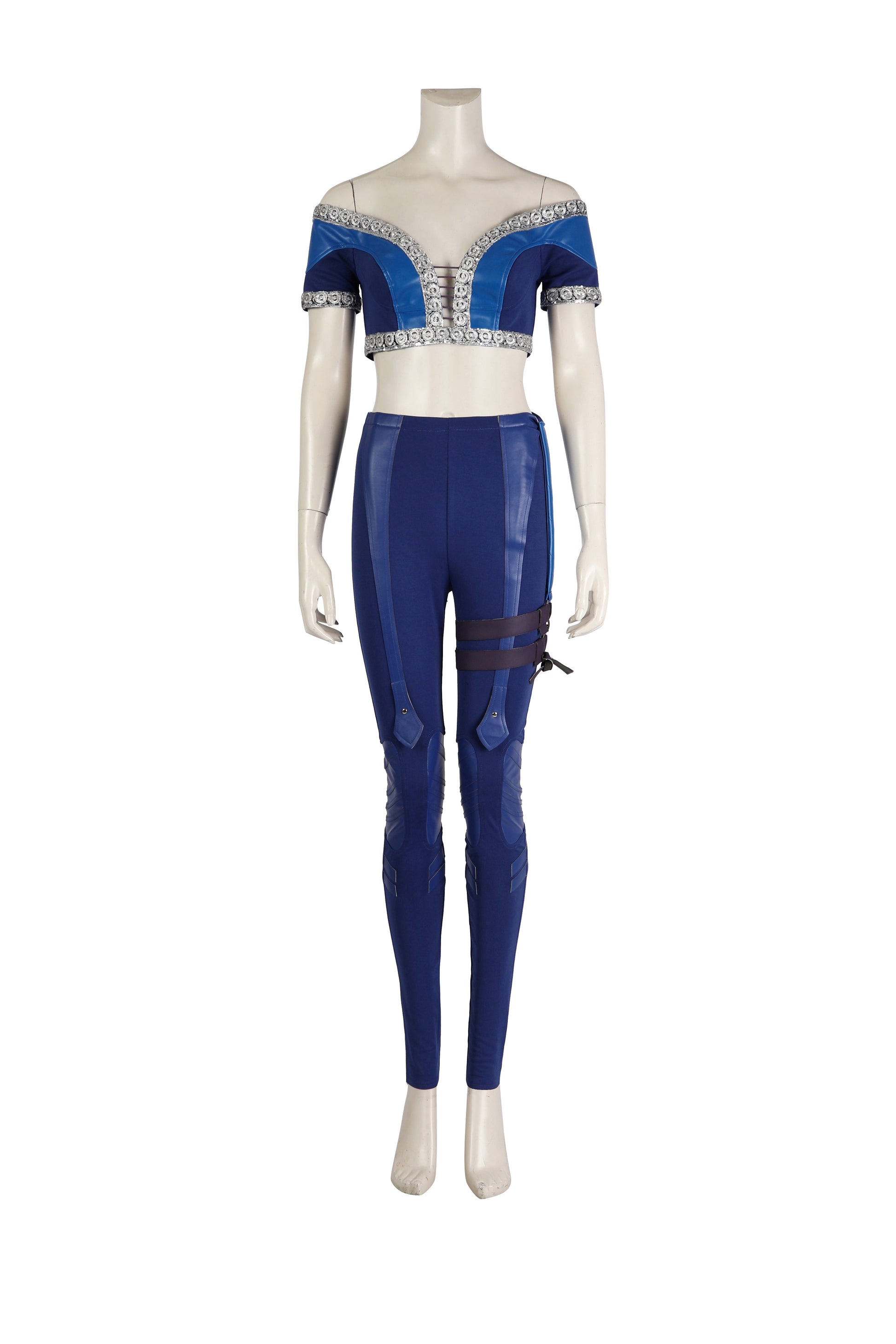 Kitana Cosplay Kostuum Blauwe Outfit