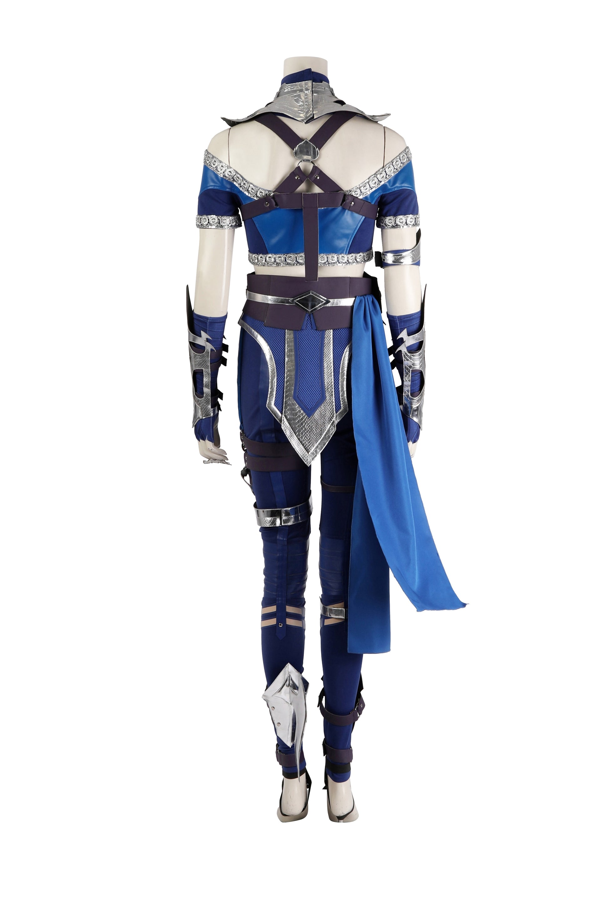 Kitana Cosplay Kostuum Blauwe Outfit