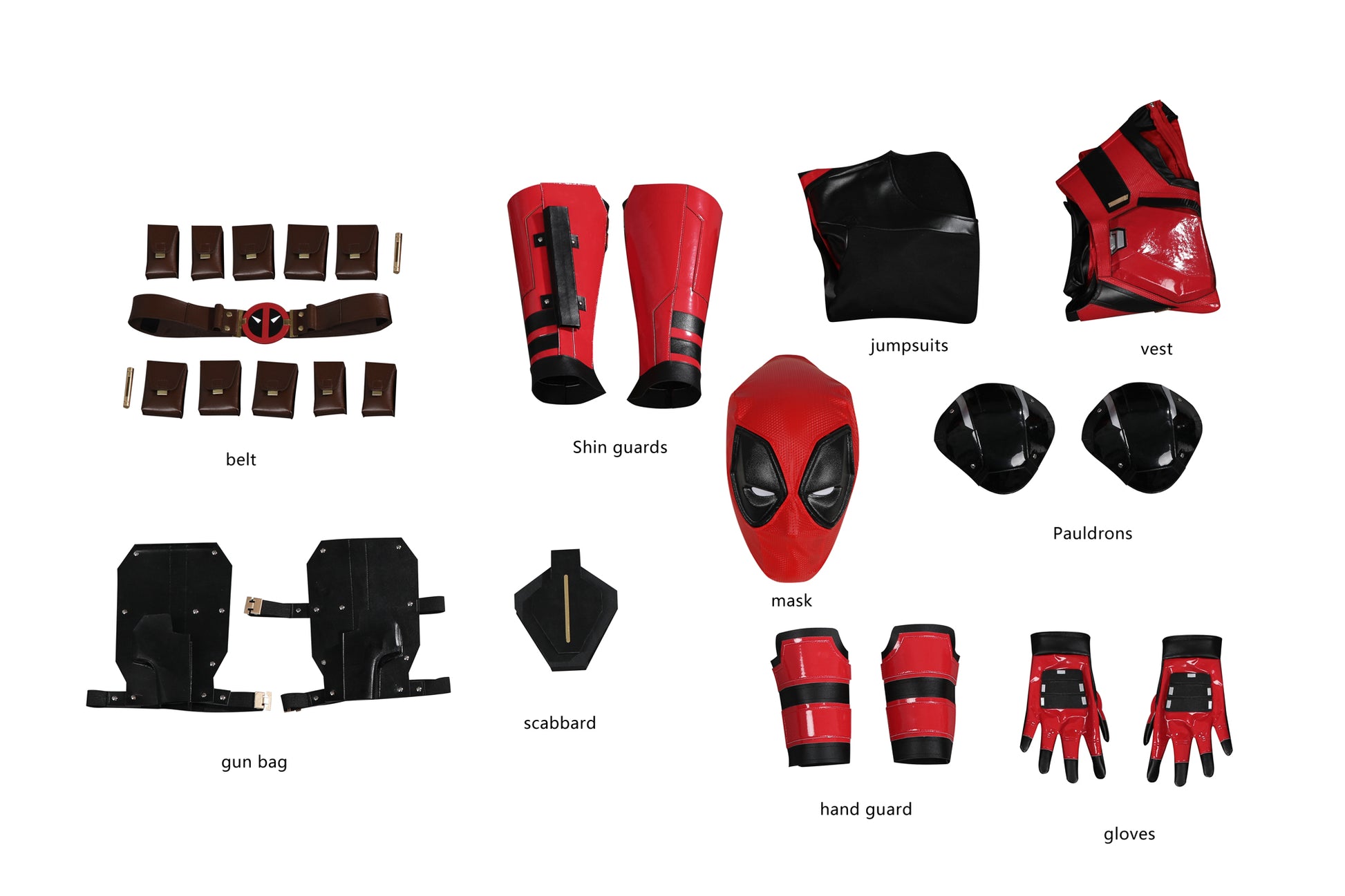 Wade Wilson Rood Outfit Cosplay Kostuum