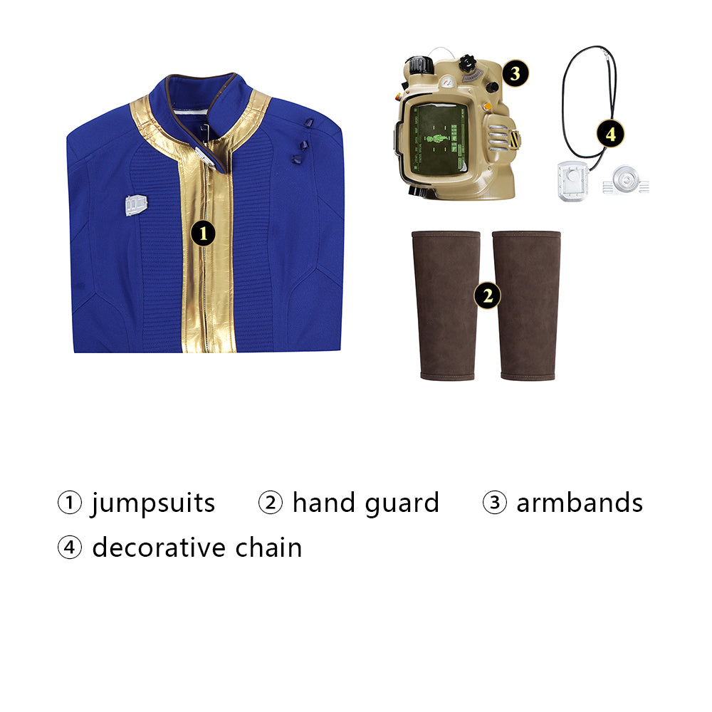 Fallout Nr. 75 Blauw Overall Cosplay Kostuum