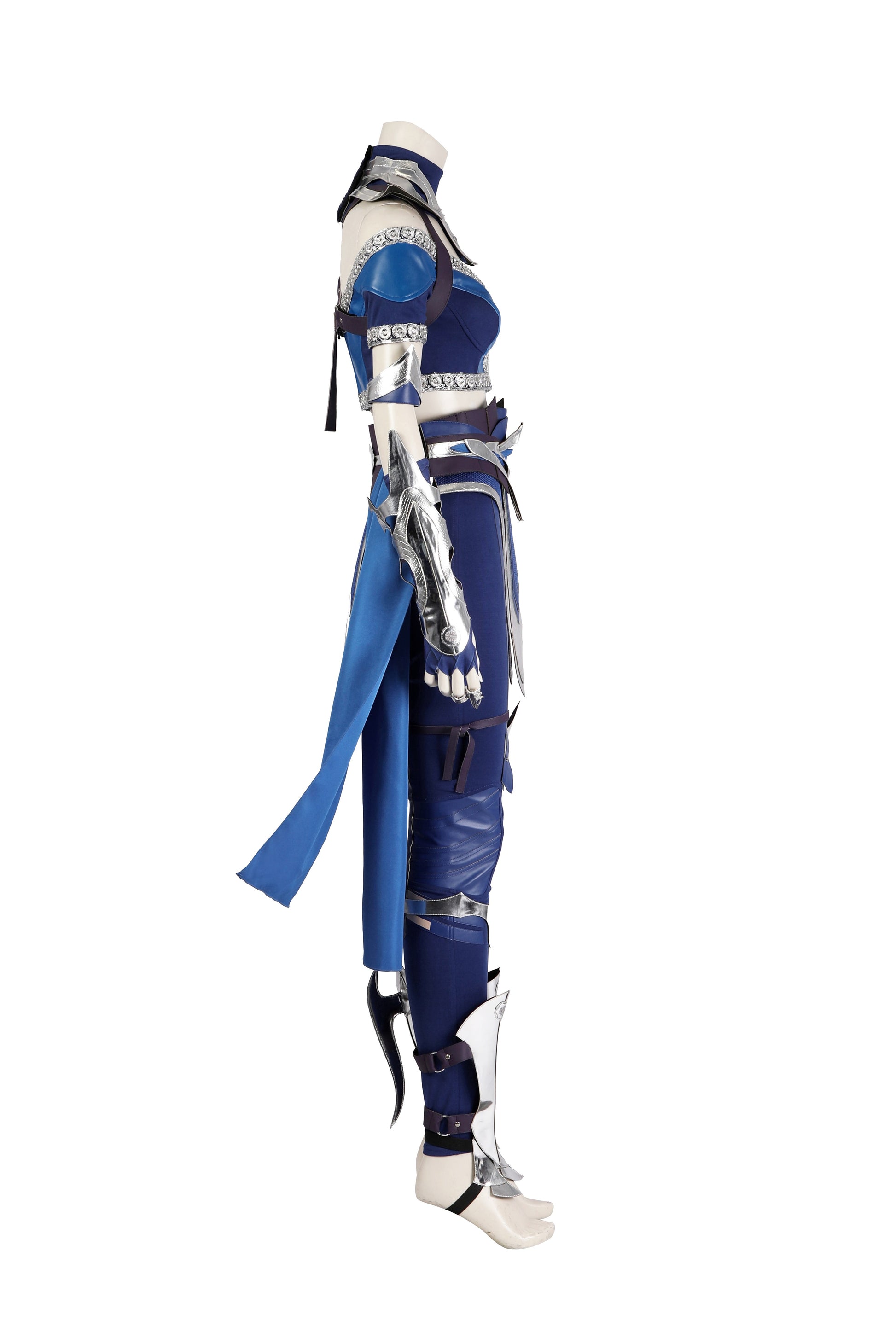 Kitana Cosplay Kostuum Blauwe Outfit