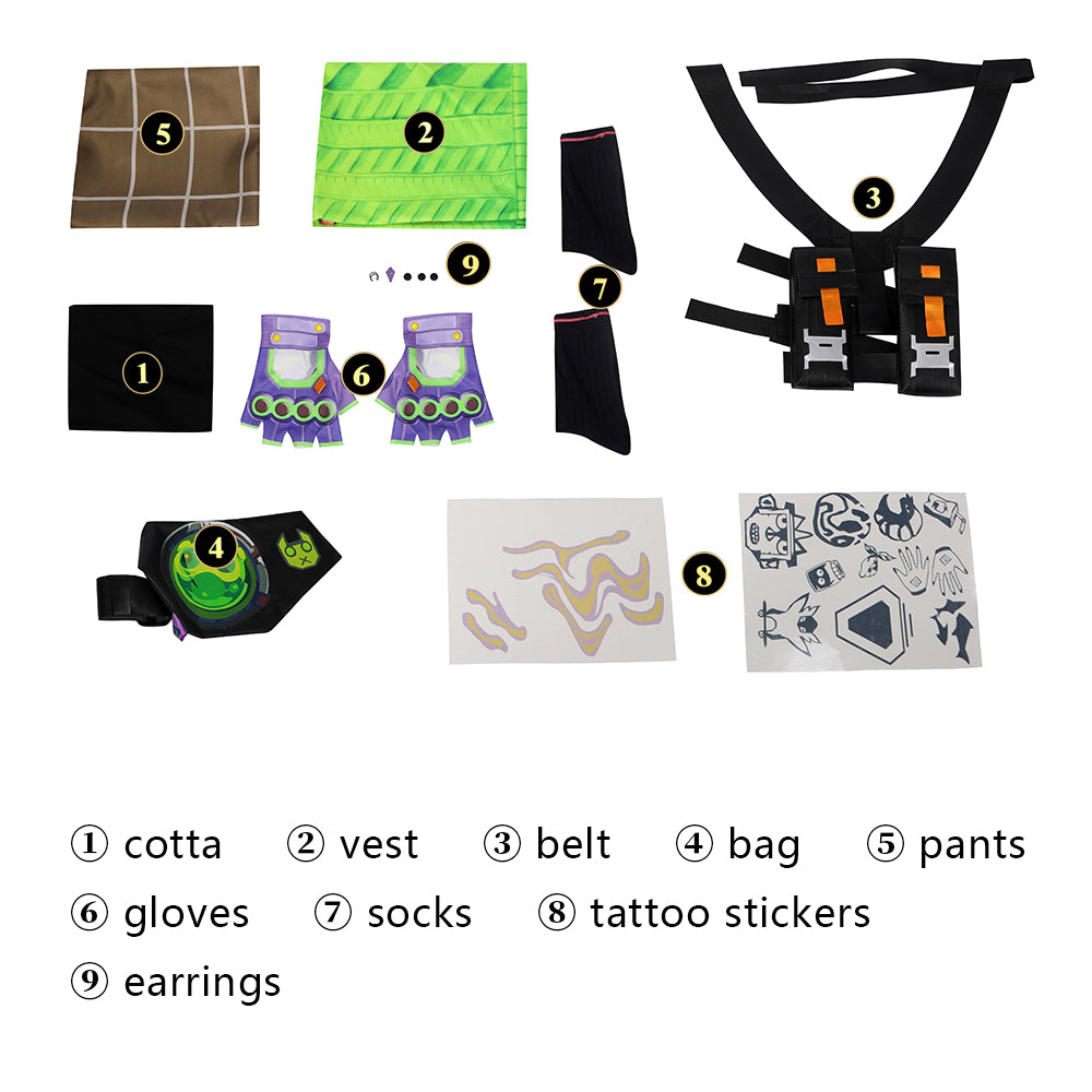 Gekko Cosplay Pak Volledige Set