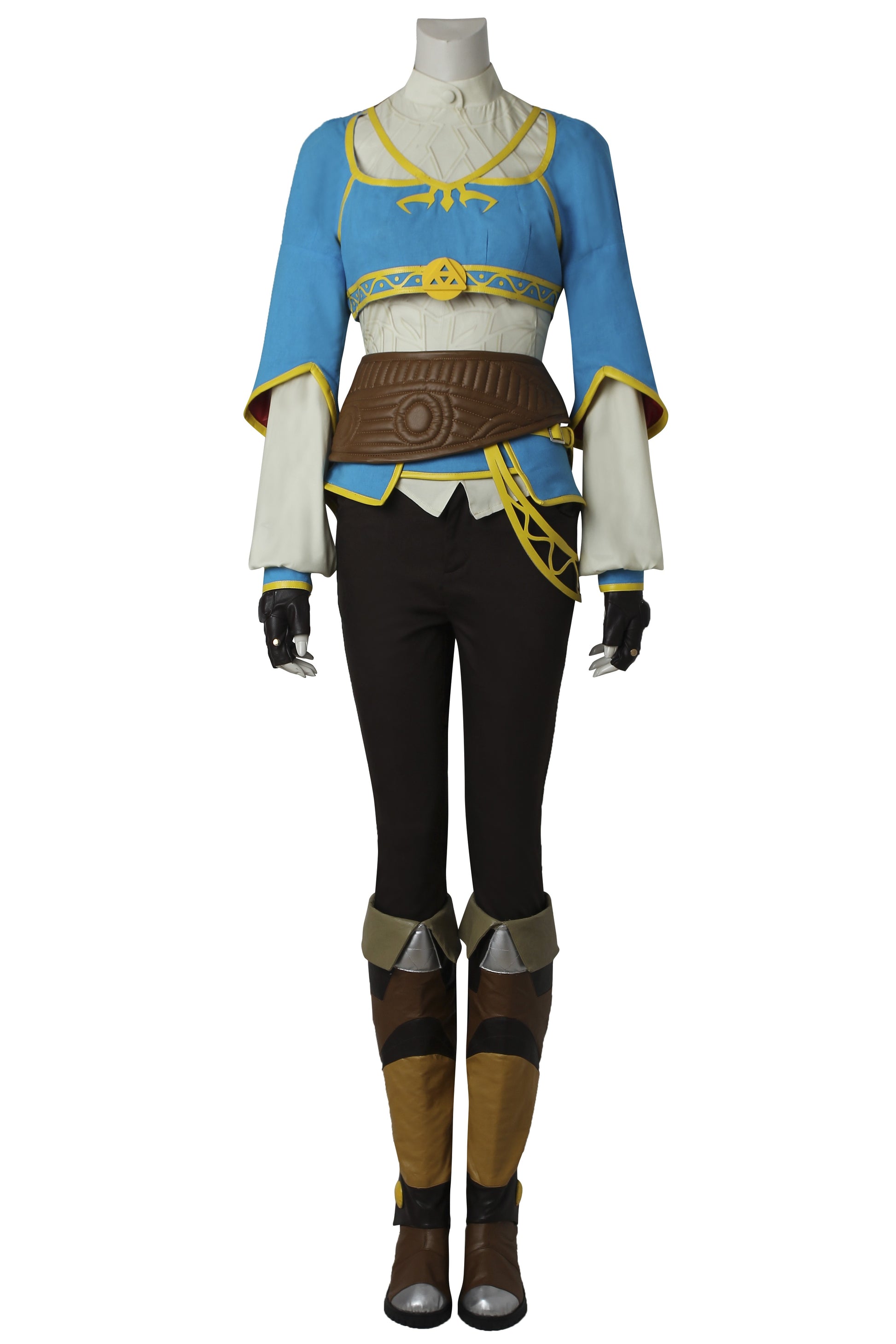 Prinses Zelda Blauw Outfit Cosplay Kostuum